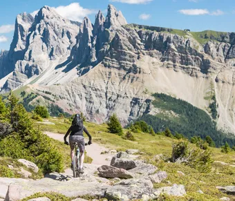 Cycling in Ortisei, Val Gardena, Dolomites, Italy
